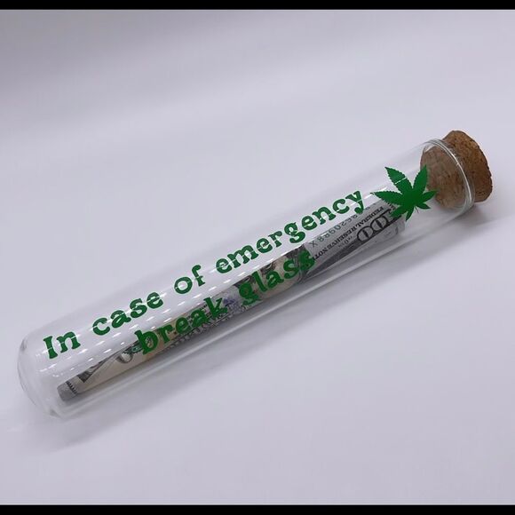 NWT Wool + Pepper Co. IN CASE OF EMERGENCY Glass Test Tube - with free gift - Picture 3 of 6